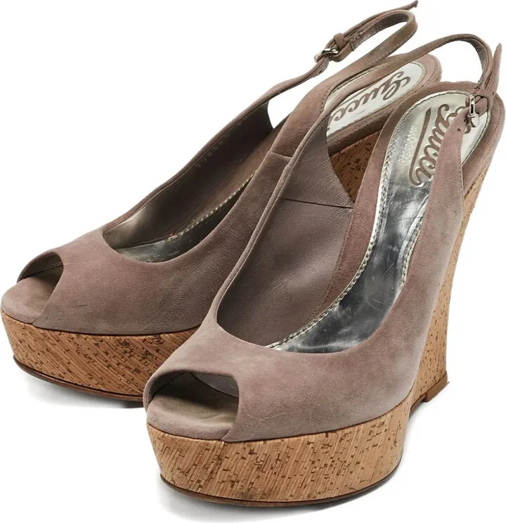 Leather Wedge Sandals - Image 5