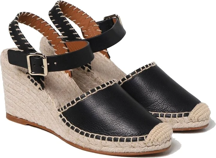 Leather Wedge Sandals - Image 2