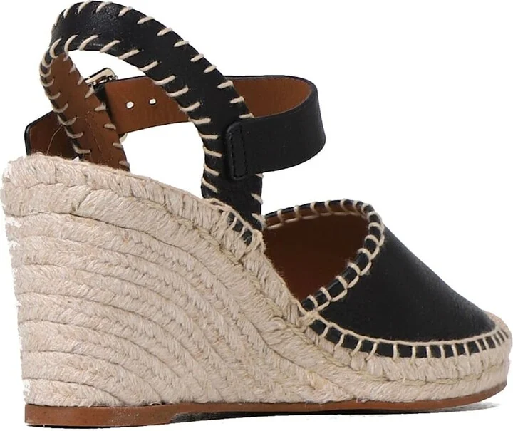 Leather Wedge Sandals - Image 3