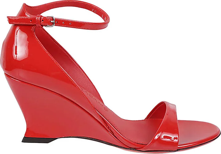 Leather Wedge Sandals With Open Toe