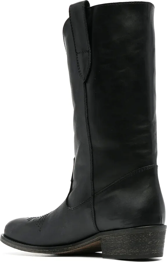 Leather Western-Style Boots - Image 3