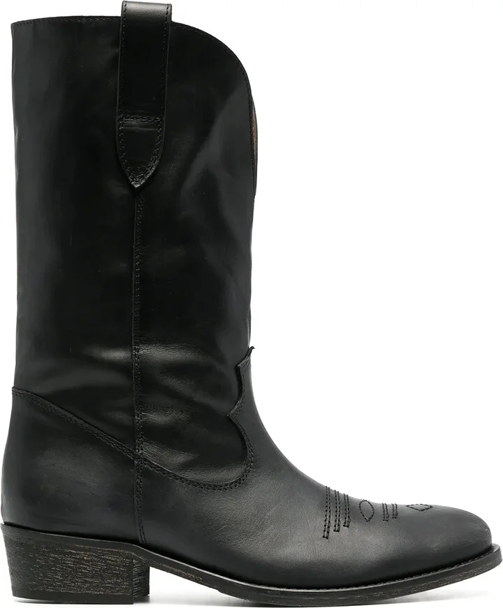 Leather Western-Style Boots