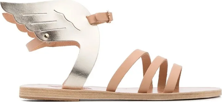 Leather Wing-Design Sandals