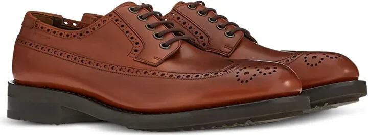 Leather Wingtip Derby Shoes
