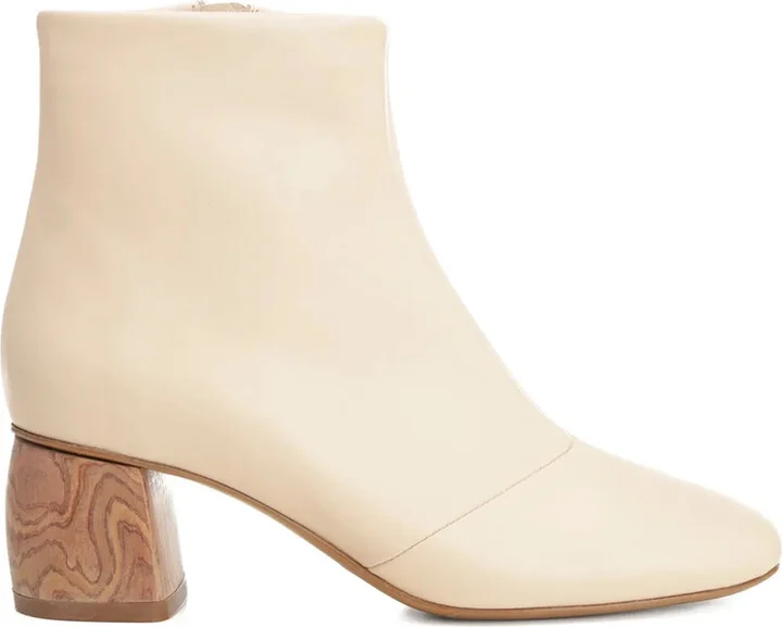 Leather Wood-Heel Boots