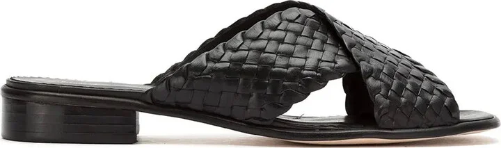 Leather Woven Flat Sandals