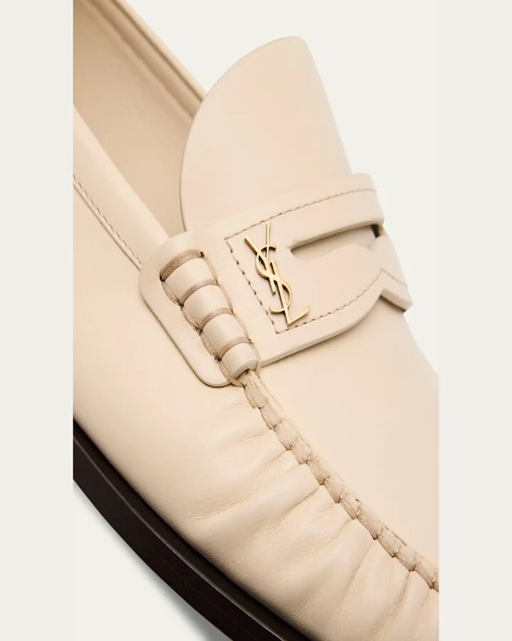 Leather YSL Classic Penny Loafers - Image 4