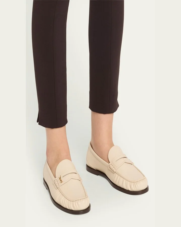 Leather YSL Classic Penny Loafers - Image 5