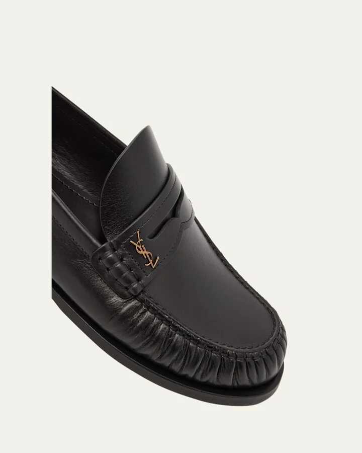 Leather YSL Classic Penny Loafers - Image 6