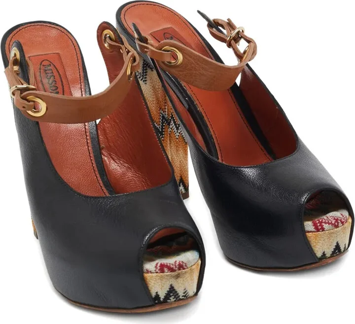 Leather Zig-Zag Pumps - Image 2