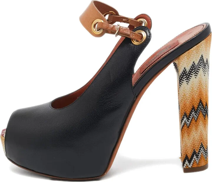 Leather Zig-Zag Pumps