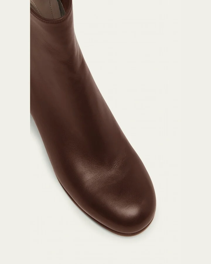Leather Zip Ankle Booties - Image 2