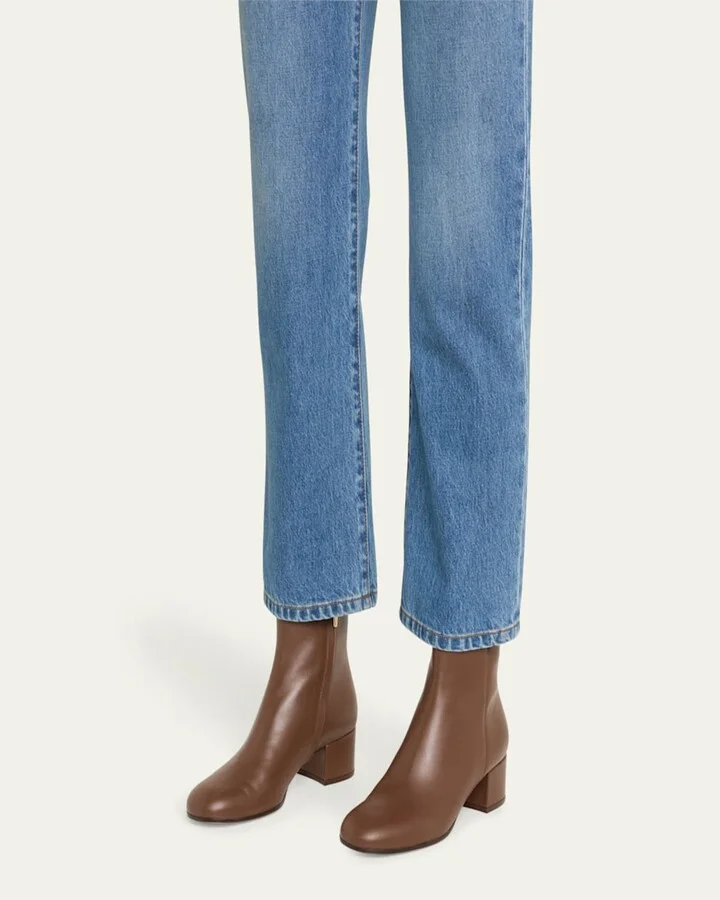 Leather Zip Ankle Booties - Image 3