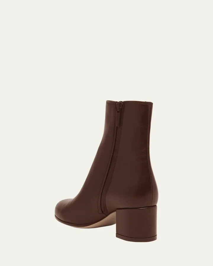 Leather Zip Ankle Booties - Image 7