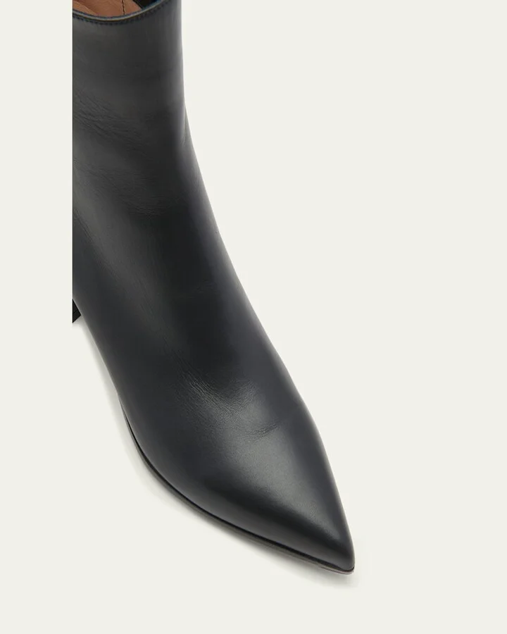 Leather Zip Ankle Booties - Image 8