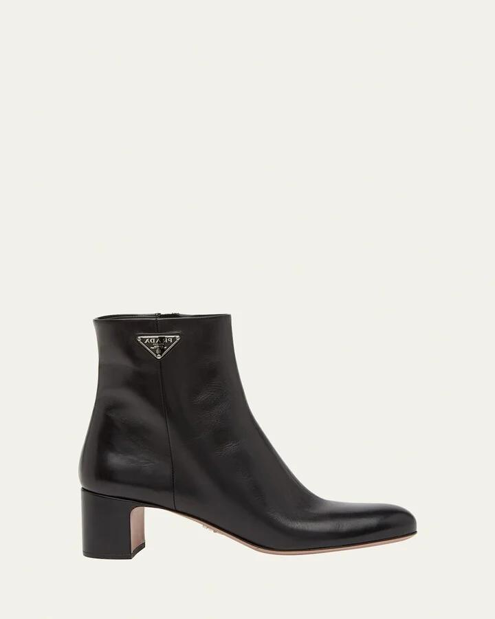 Leather Zip Ankle-Booties