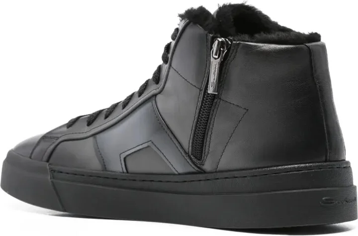 Leather Zip-Fastening High-Top Sneakers - Image 3