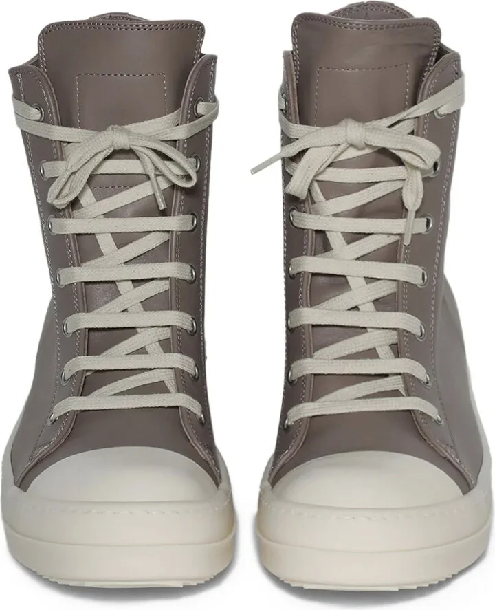Leather Zip-Fastening High-Top Trainers - Image 3