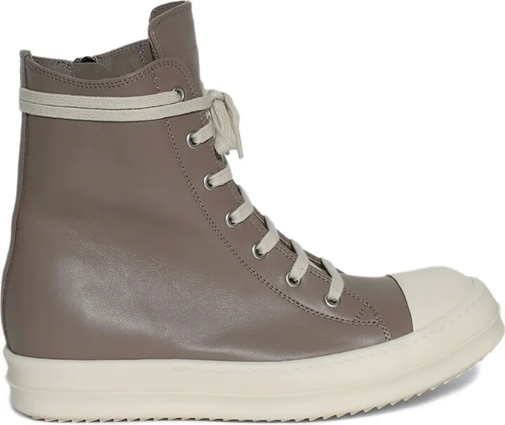 Leather Zip-Fastening High-Top Trainers