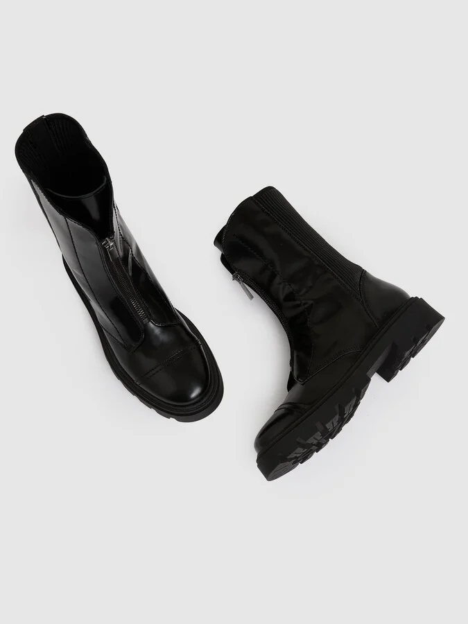 Leather Zip-front Ankle Boots - Image 3