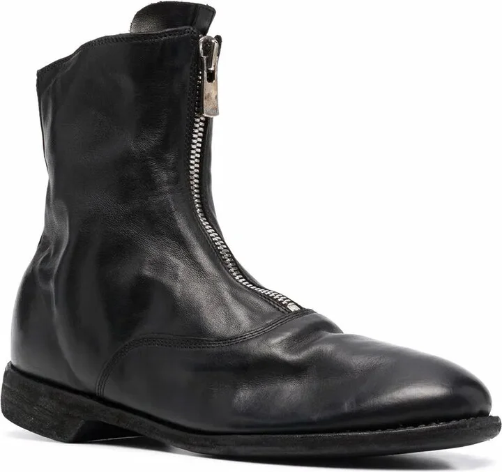 Leather Zip-Front Ankle Boots - Image 2
