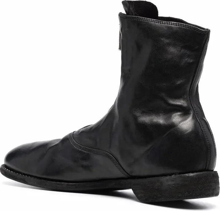 Leather Zip-Front Ankle Boots - Image 3