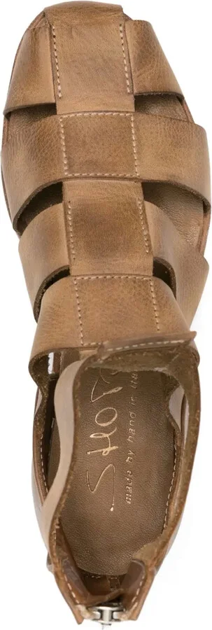 Leather Zipped Sandals - Image 4