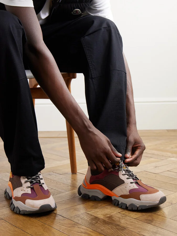 Leave No Trace Leather, Suede and Mesh Sneakers - Image 2
