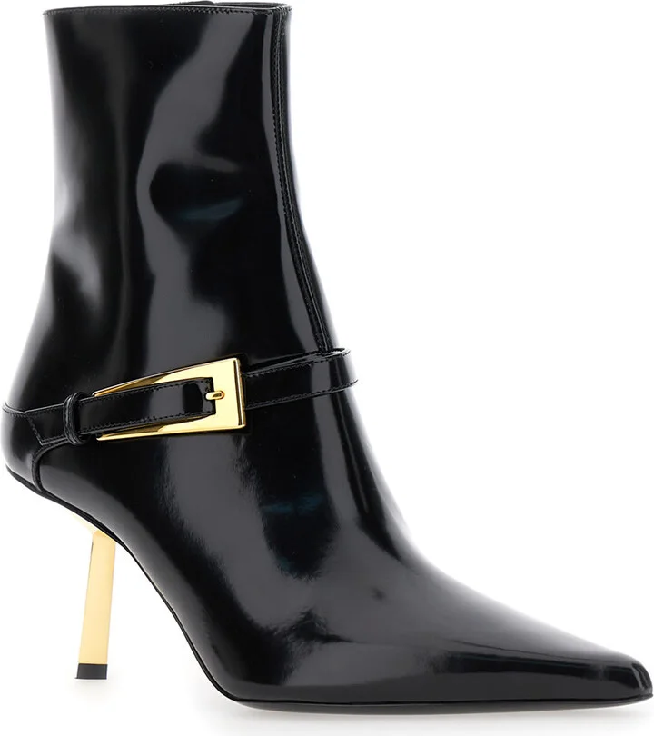 'lee' Black Ankle Boots With Buckle Detail In Patent Leather Woman - Image 2