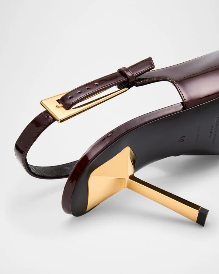 Lee Glossy Slingback Pumps - Image 4