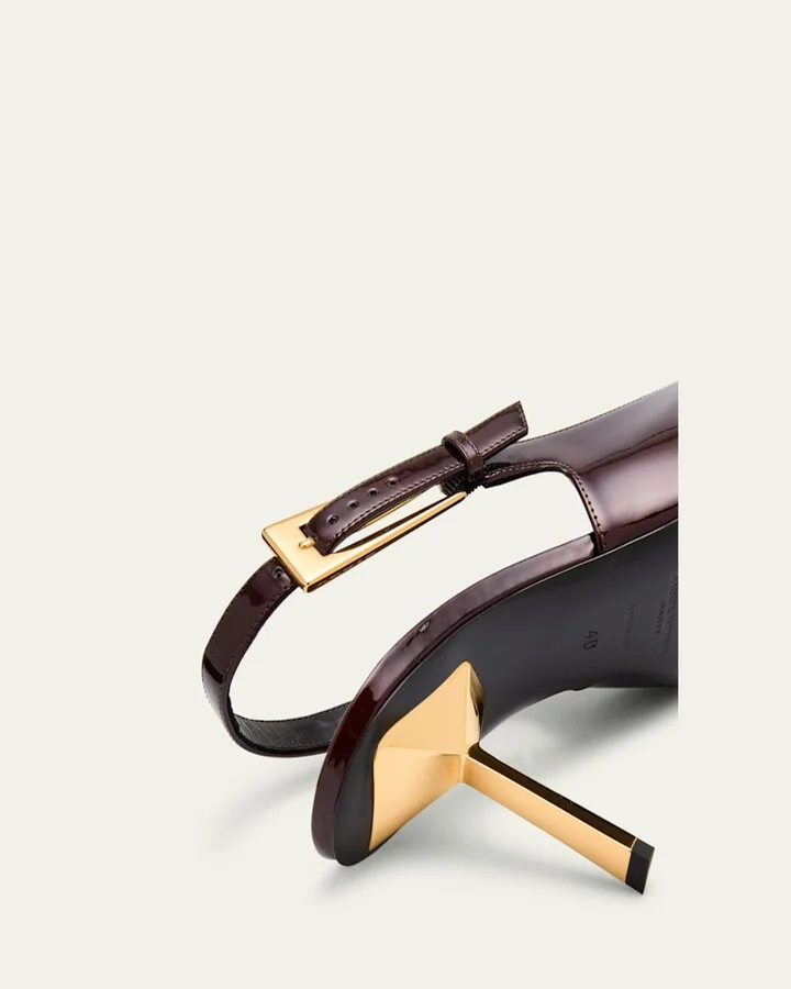 Lee Glossy Slingback Pumps - Image 3