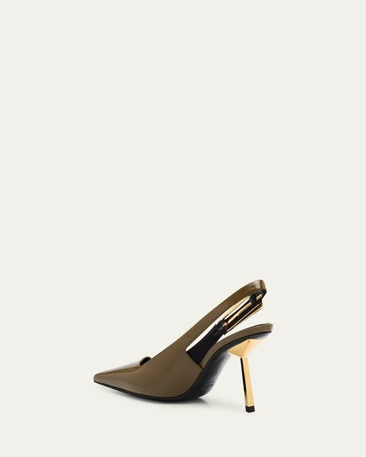 Lee Glossy Slingback Pumps - Image 5