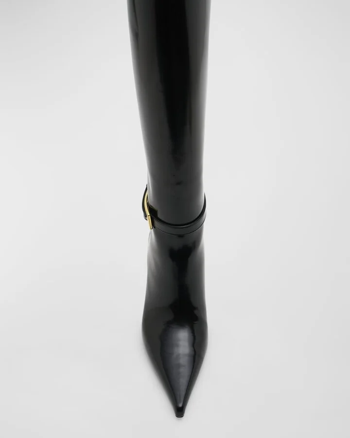 Lee Patent Buckle Knee Boots - Image 5