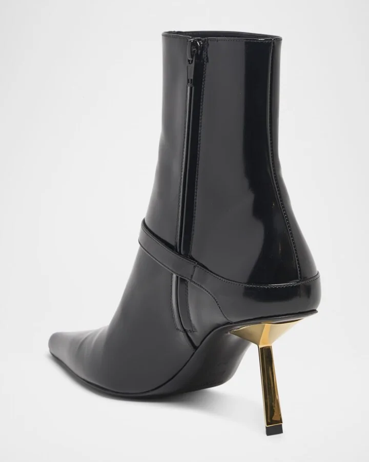 Lee Patent Buckle Stiletto Booties - Image 4