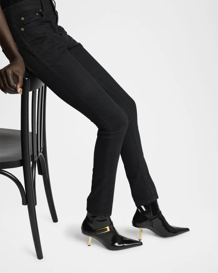 Lee Patent Buckle Stiletto Booties - Image 7