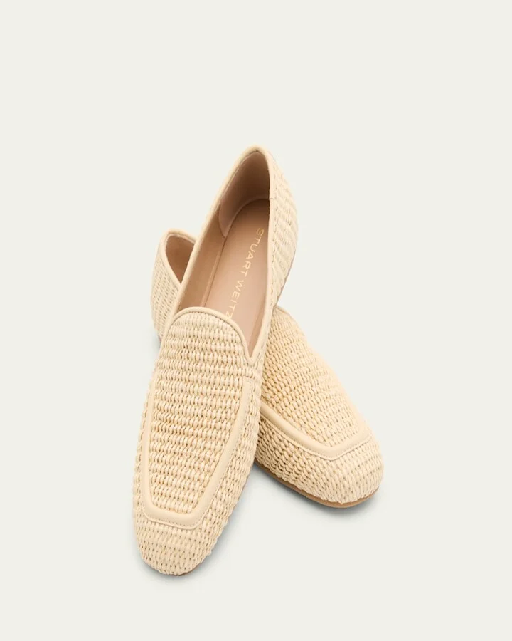 Lee Woven Raffia Slip-On Loafers - Image 2