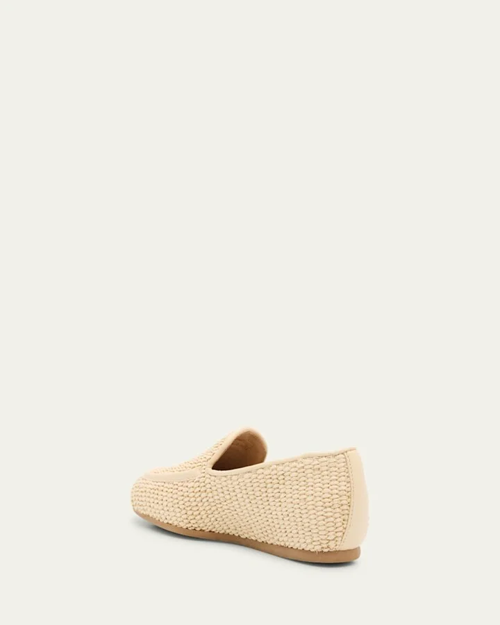 Lee Woven Raffia Slip-On Loafers - Image 3