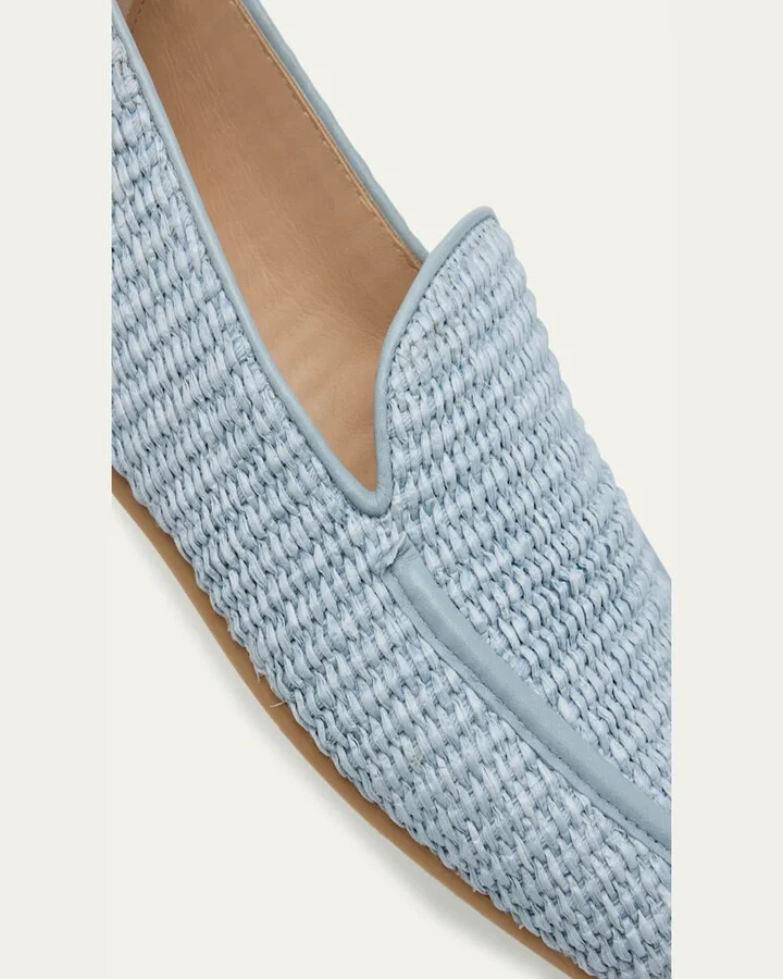 Lee Woven Raffia Slip-On Loafers - Image 5