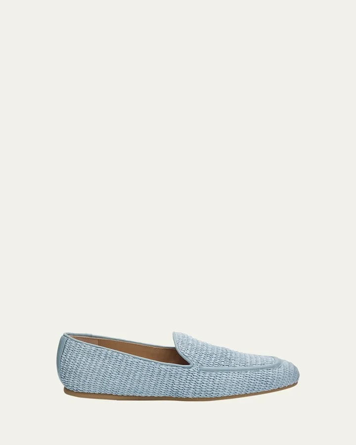 Lee Woven Raffia Slip-On Loafers