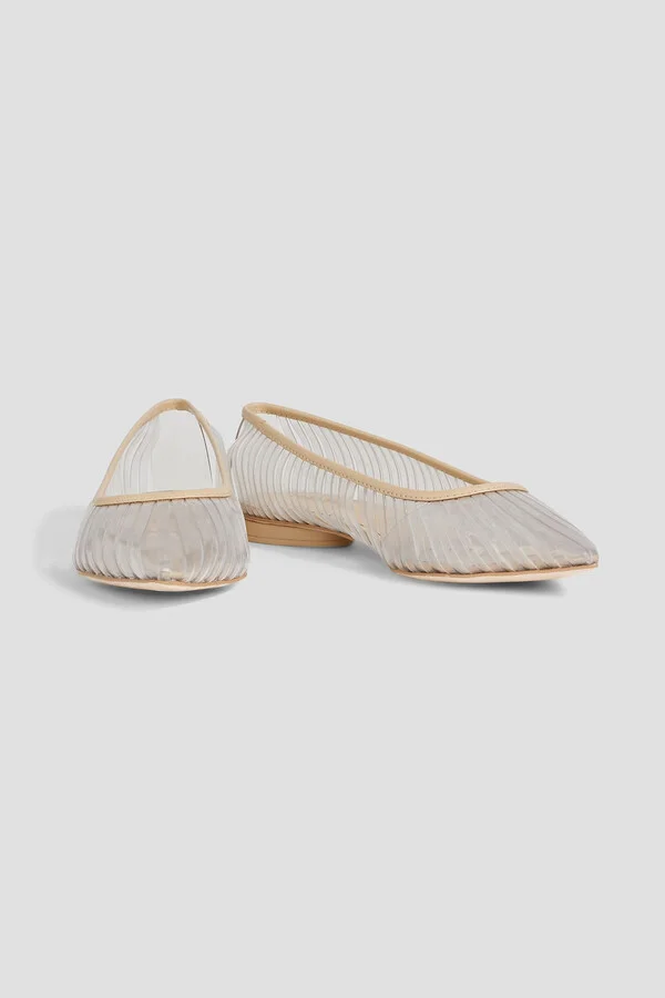 Leena leather-trimmed PVC point-toe flats - Image 2