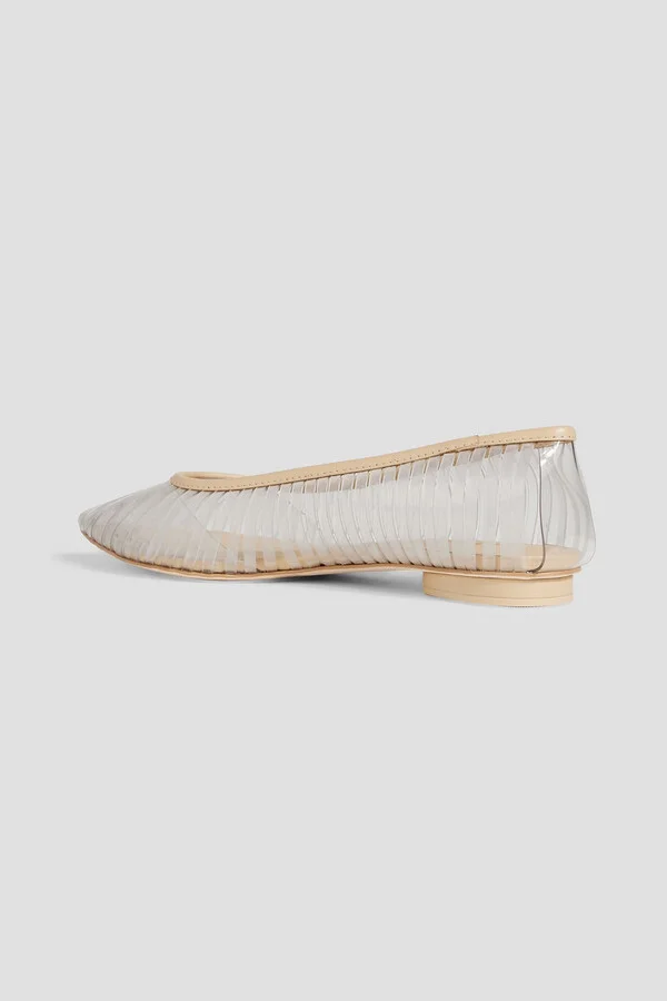 Leena leather-trimmed PVC point-toe flats - Image 3