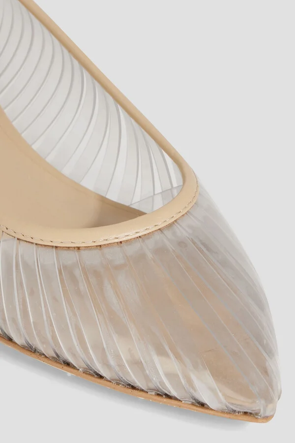 Leena leather-trimmed PVC point-toe flats - Image 4