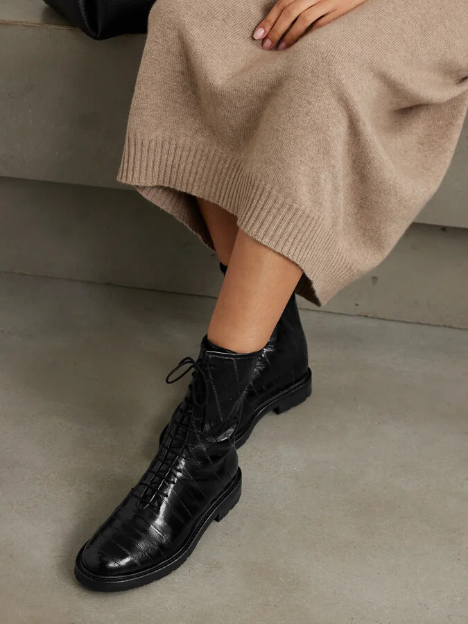 LEGRES - 05 Paneled Eel Ankle Boots - Black - Image 2