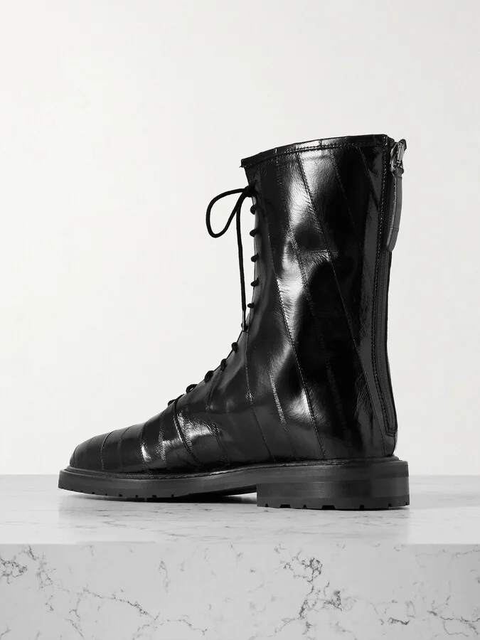 LEGRES - 05 Paneled Eel Ankle Boots - Black - Image 3