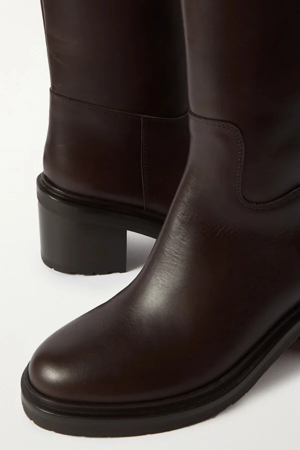 LEGRES - 71 Leather Knee Boots - Brown - Image 4