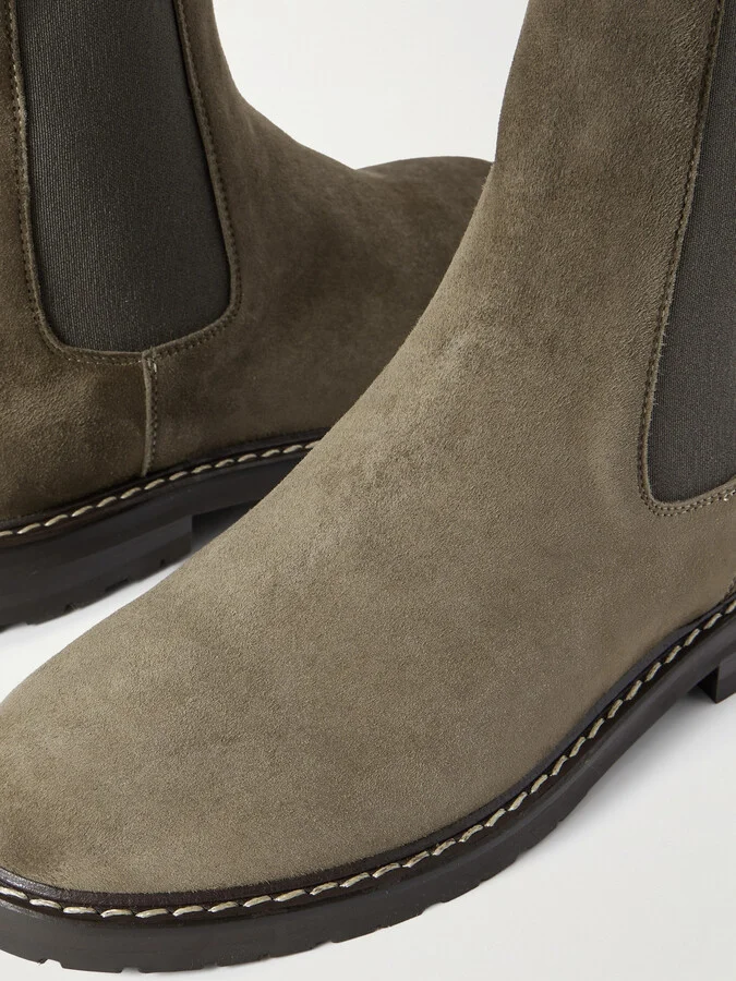 LEGRES - 71 Suede Chelsea Boots - Green - Image 4