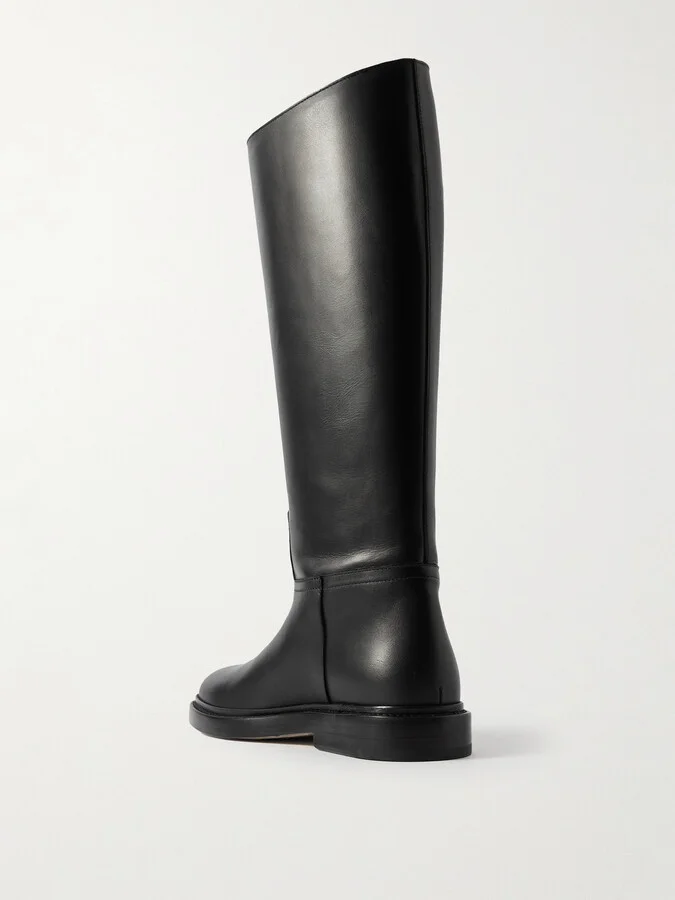 LEGRES - 80 Leather Knee Boots - Black - Image 3