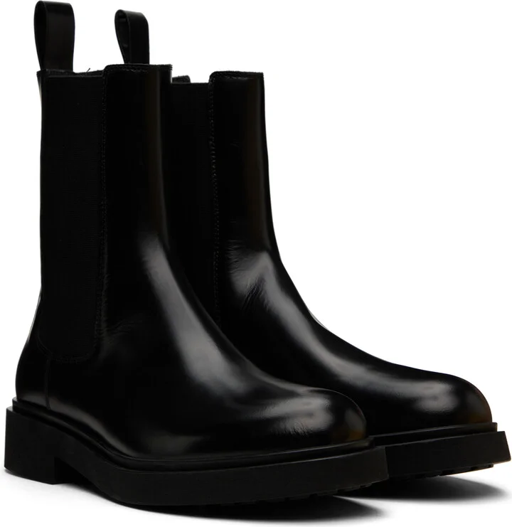 Legres Black Boxed Leather Chelsea Boots - Image 4