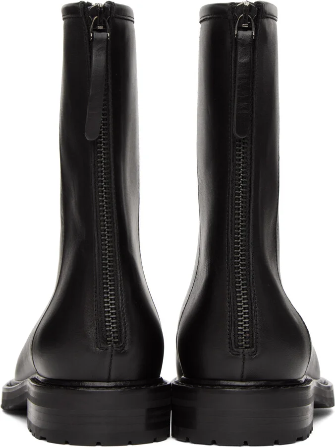 Legres Black Leather Combat Boots - Image 2