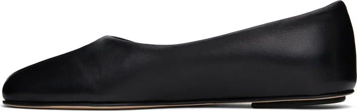 Legres Black Nappa Leather Ballerina Flats - Image 3